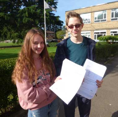 Amelia & Charlie with GCSE results