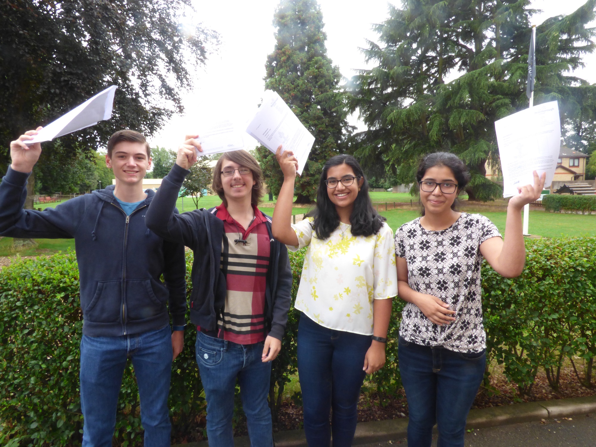 Group getting GCSE results